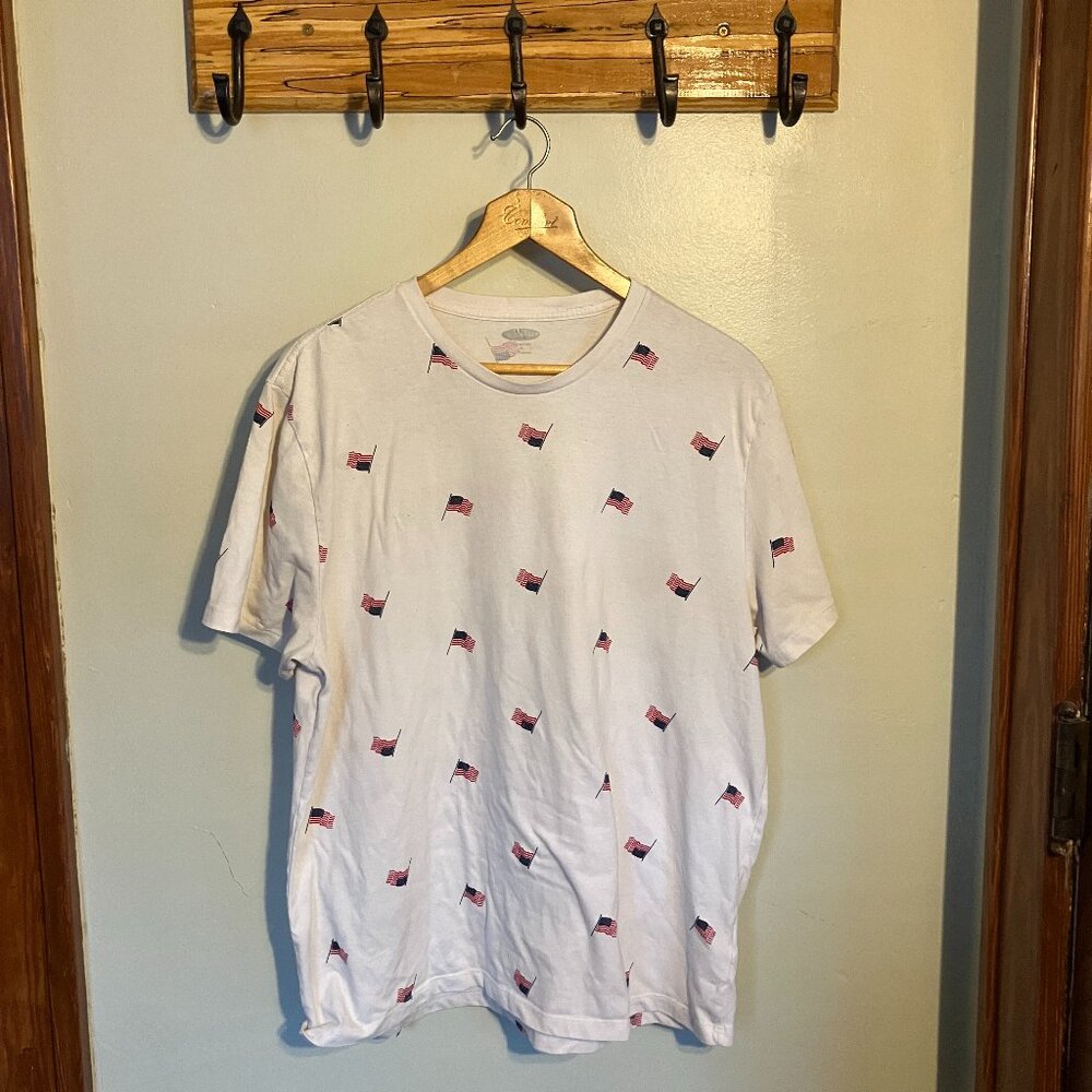 Old Navy - American USA Flag Print Shirt Size XL Men's Crew T-Shirt Patriotic